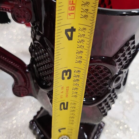 Avon cape cod collection vintage four piece ruby red footed glass mugs - Picture 3 of 6